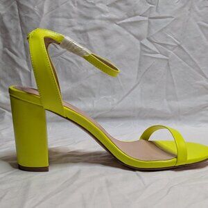 NWT Neon Yellow Block Heels